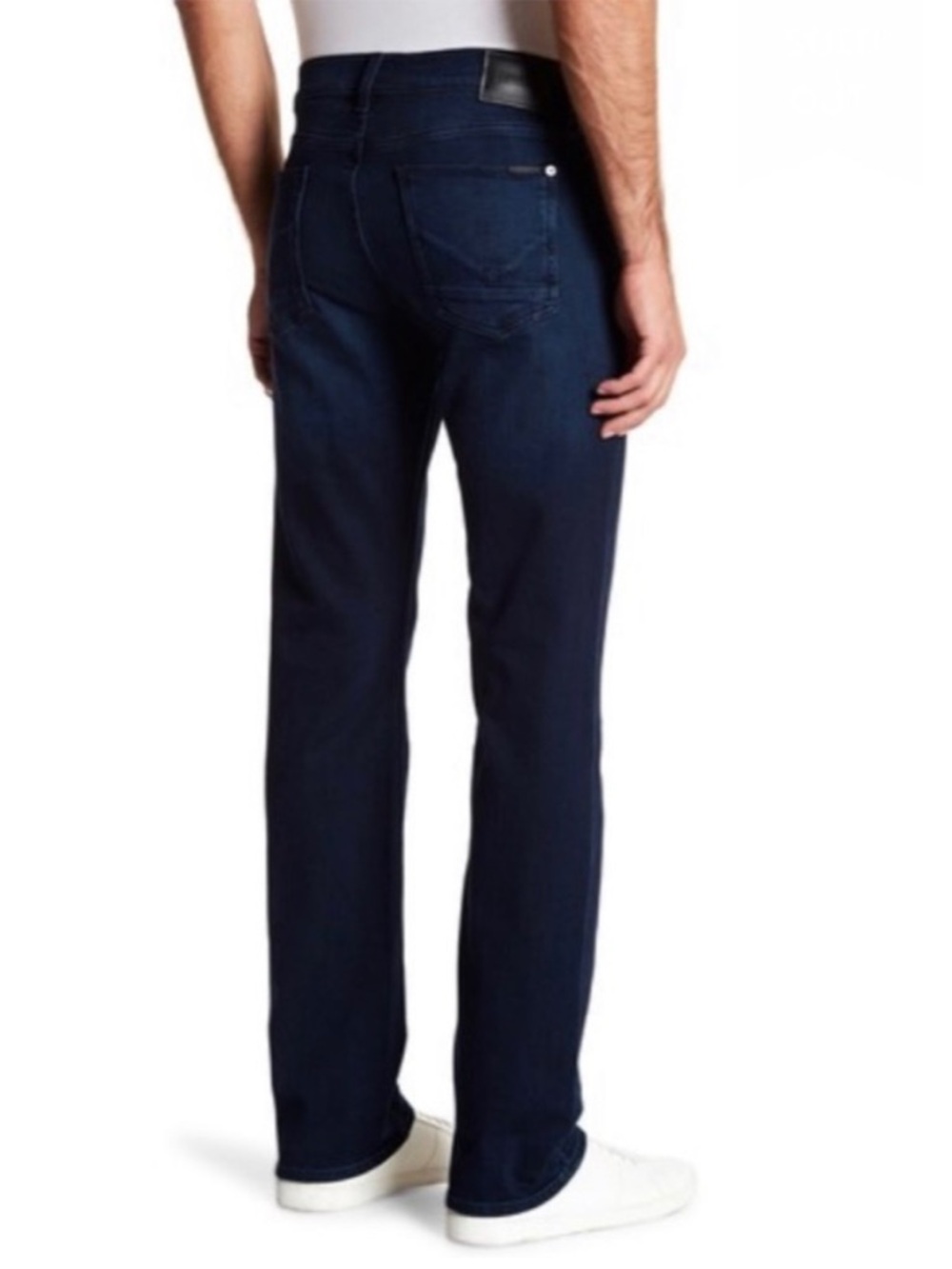 Hudson Byron 5 Pocket Straight Zip Fly Jeans Navy Blue Stretch Cotton Minimal
